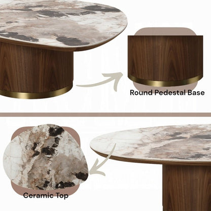 Willene Coffee Table with Ceramic Top