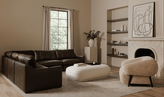 Thurlow 5 Seat Corner Modular Leather Sectional Sofa