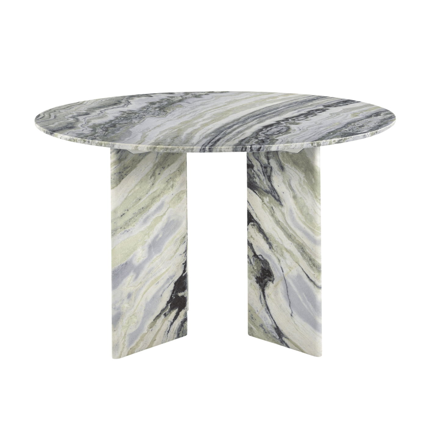 Celia 48 Round Dining Table with Green Onyx Panda Marble