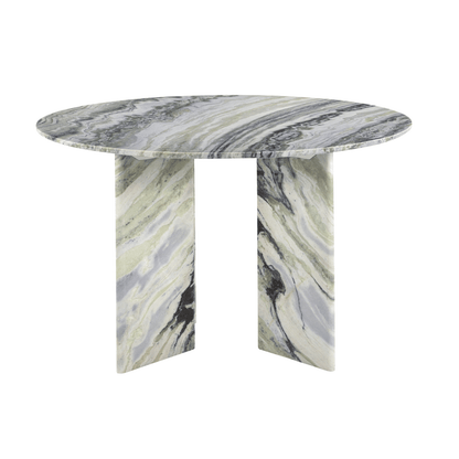 Celia 48 Round Dining Table with Green Onyx Panda Marble
