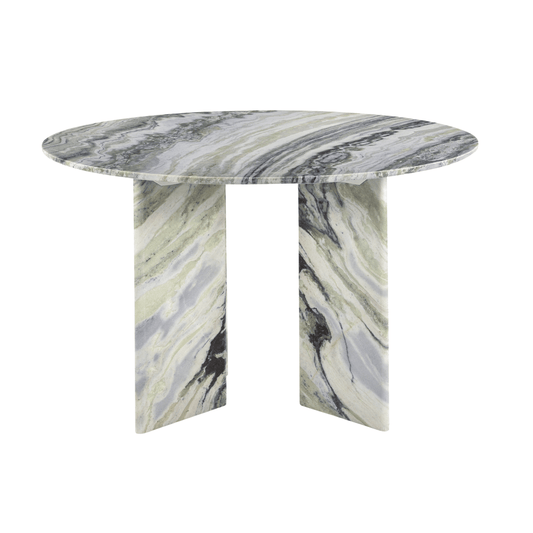 Celia 48 Round Dining Table with Green Onyx Panda Marble