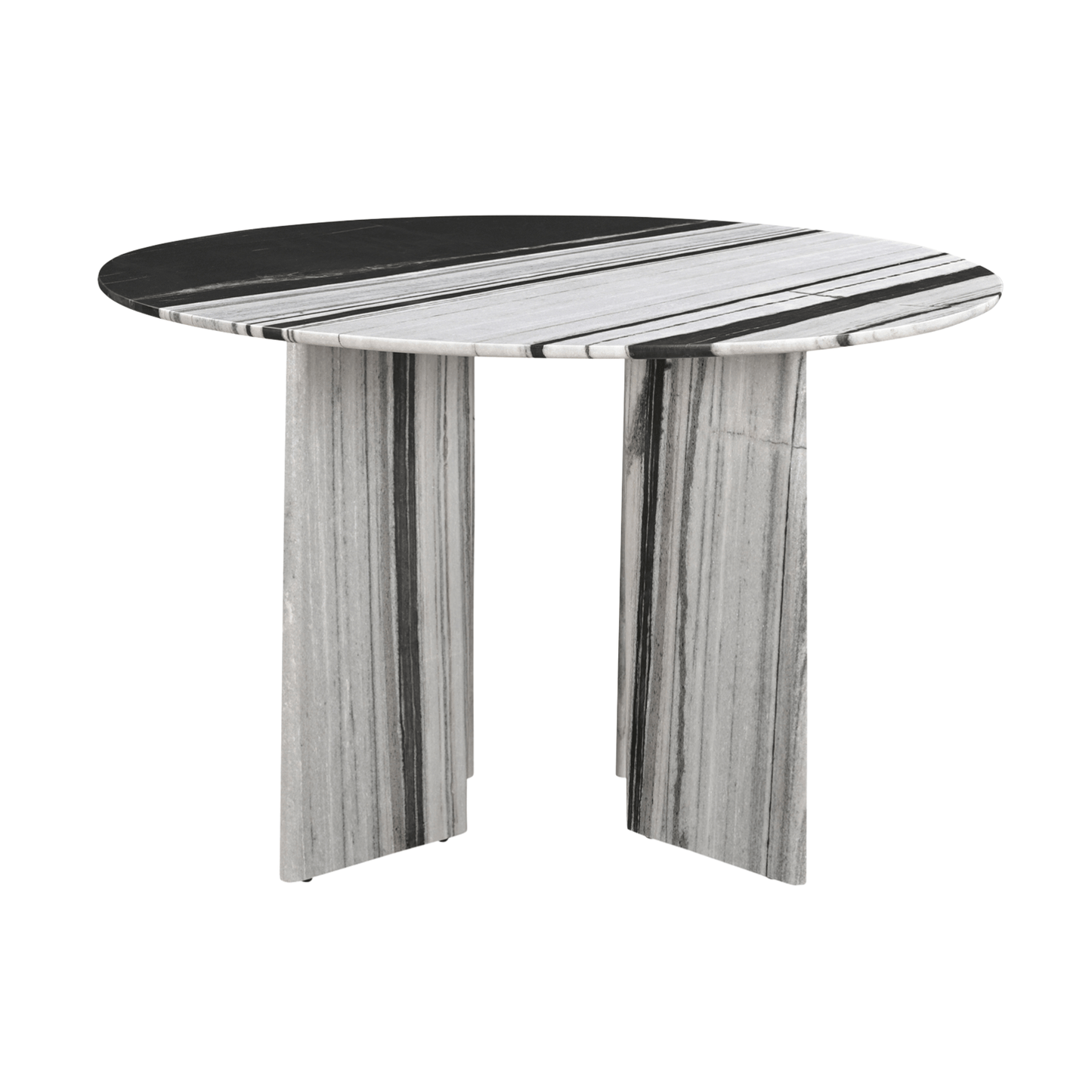 Celia Round Dining Table in White Panda Marble