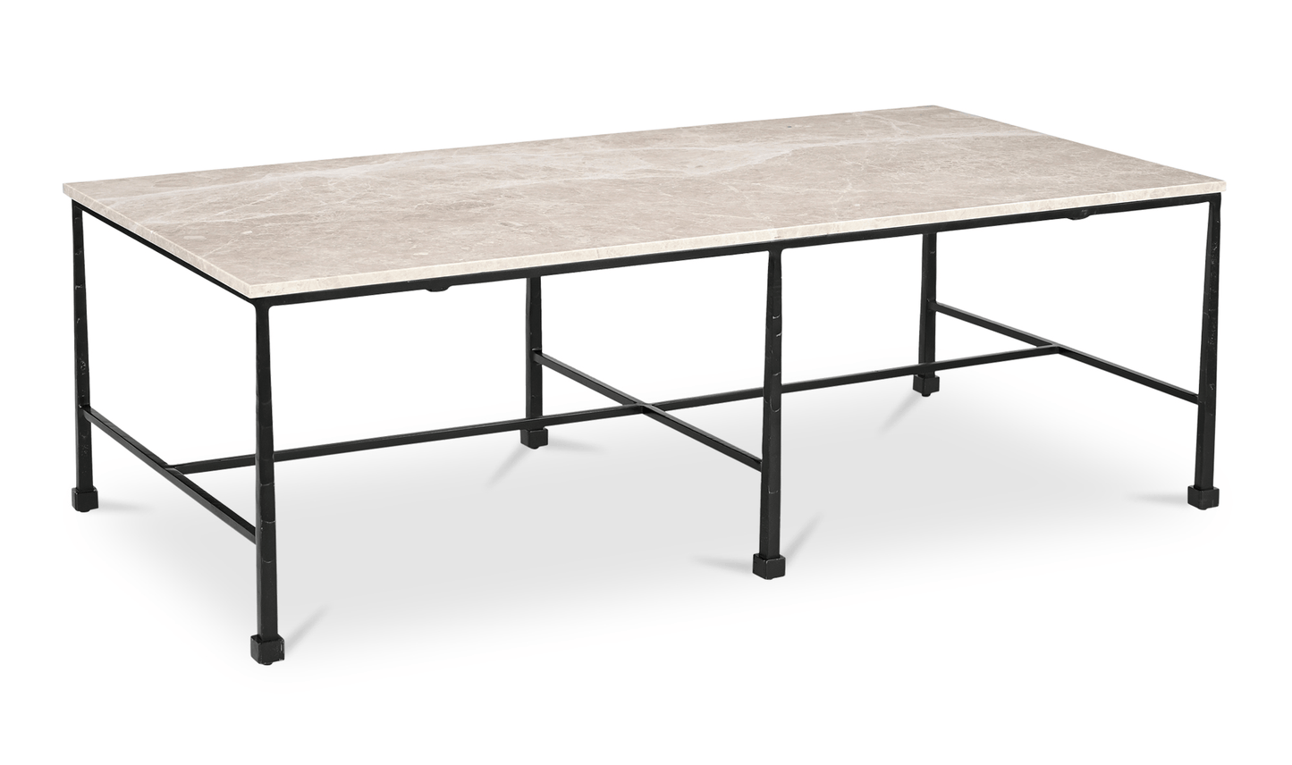 River Coffee Table with Botticino Marble