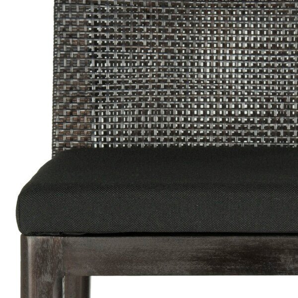 Darin II Bar Stool with Brown Rattan & Black Polyacrylic