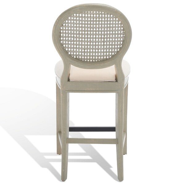Karlee Rustic Grey Rattan Back Bar Stool Set of 2 – 43.5H
