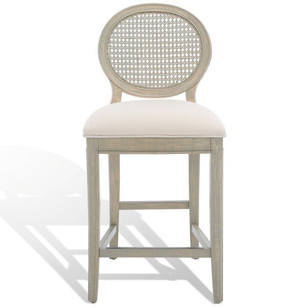Karlee Rustic Grey Rattan Back Bar Stool Set of 2 – 43.5H