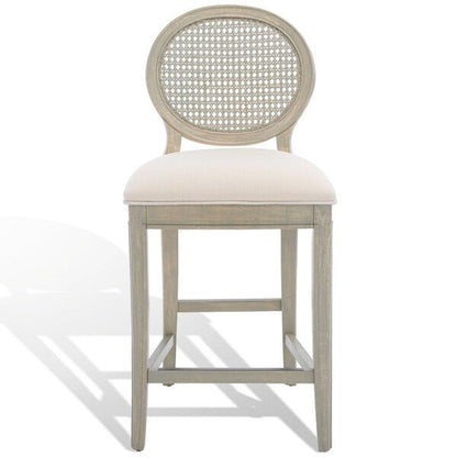 Karlee Rustic Grey Rattan Back Bar Stool Set of 2 – 43.5H