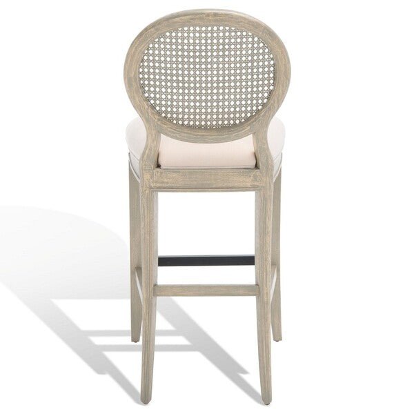 Karlee Rustic Grey Rattan Back Bar Stool Set of 2 – 43.5H