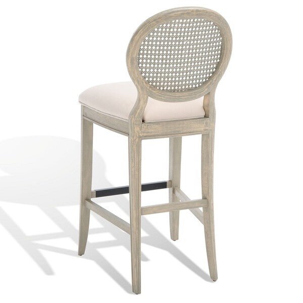 Karlee Rustic Grey Rattan Back Bar Stool Set of 2 – 43.5H