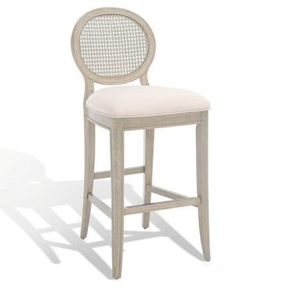 Karlee Rustic Grey Rattan Back Bar Stool Set of 2 – 43.5H