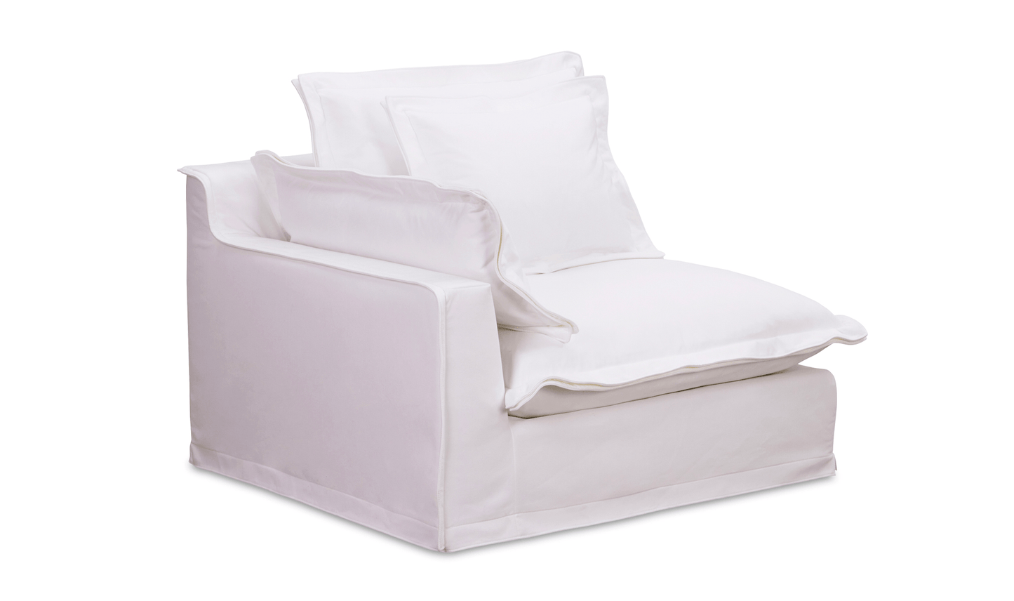 Olivia Corner Sectional – Shell White, Livesmart Fabric