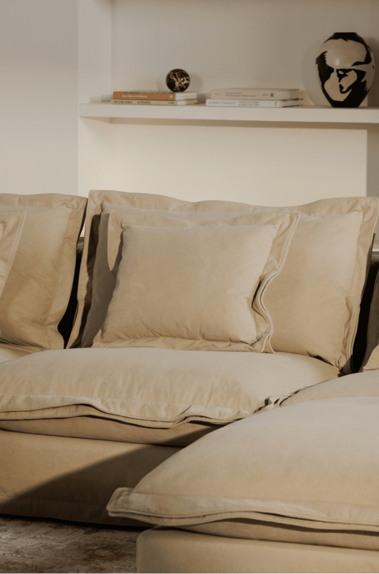 Olivia Corner Sectional in Sand – L-Shaped Modular Sofa