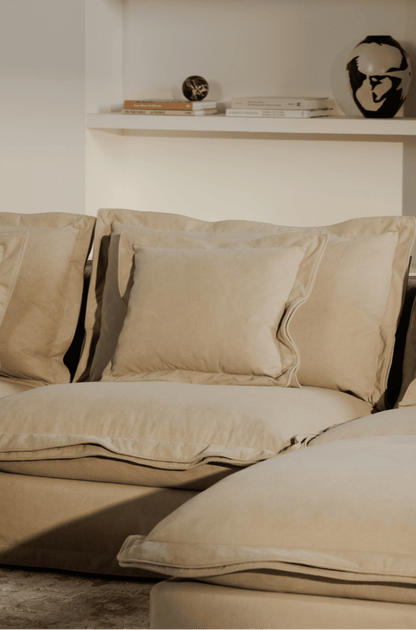 Olivia Corner Sectional in Sand – L-Shaped Modular Sofa