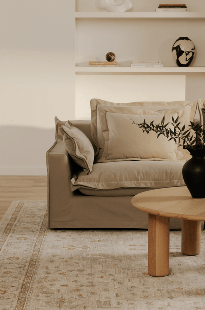 Olivia Corner Sectional in Sand – L-Shaped Modular Sofa