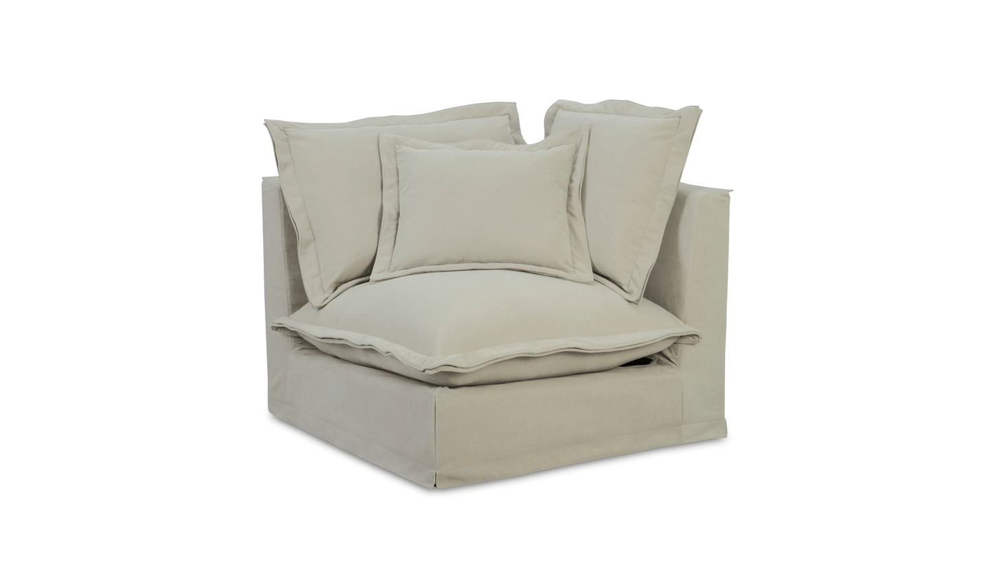 Olivia Corner Sectional in Sand – L-Shaped Modular Sofa