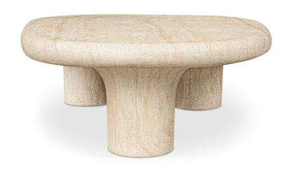 Warby Faux Travertine Outdoor Coffee Table Cement 55