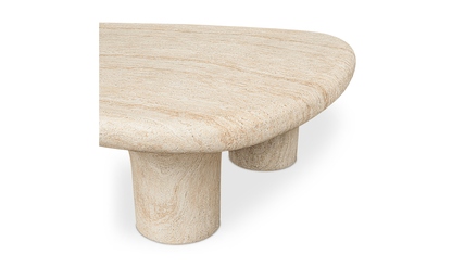 Warby Faux Travertine Outdoor Coffee Table Cement 55