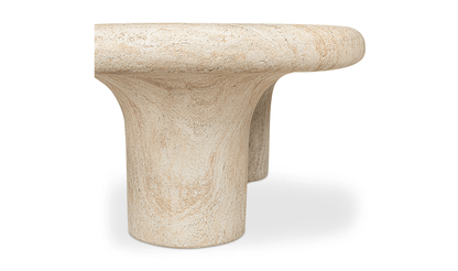 Warby Faux Travertine Outdoor Coffee Table Cement 55