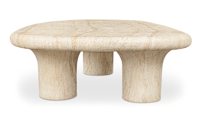 Warby Faux Travertine Outdoor Coffee Table Cement 55
