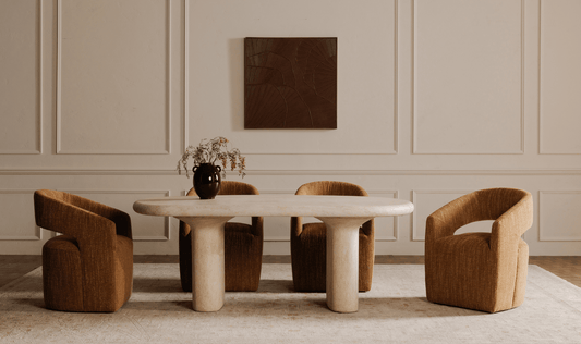 Warby Outdoor Dining Table – Faux Travertine Concrete