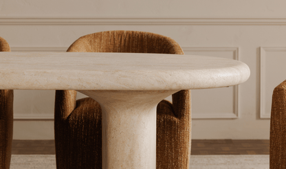 Warby Outdoor Dining Table – Faux Travertine Concrete