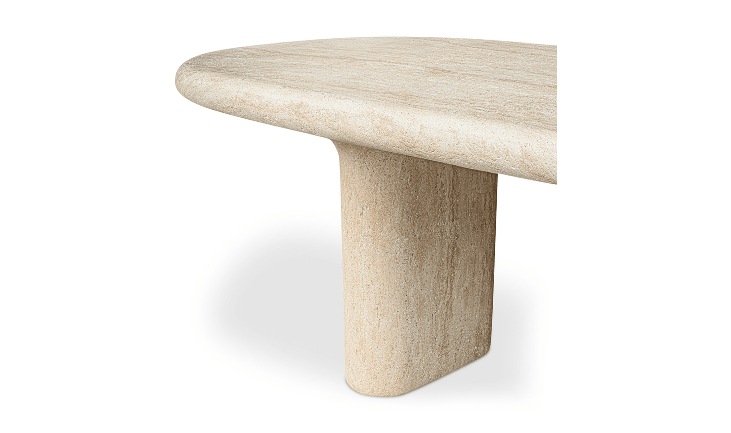 Warby Outdoor Dining Table – Faux Travertine Concrete