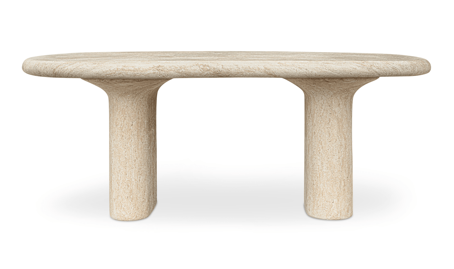 Warby Outdoor Dining Table – Faux Travertine Concrete