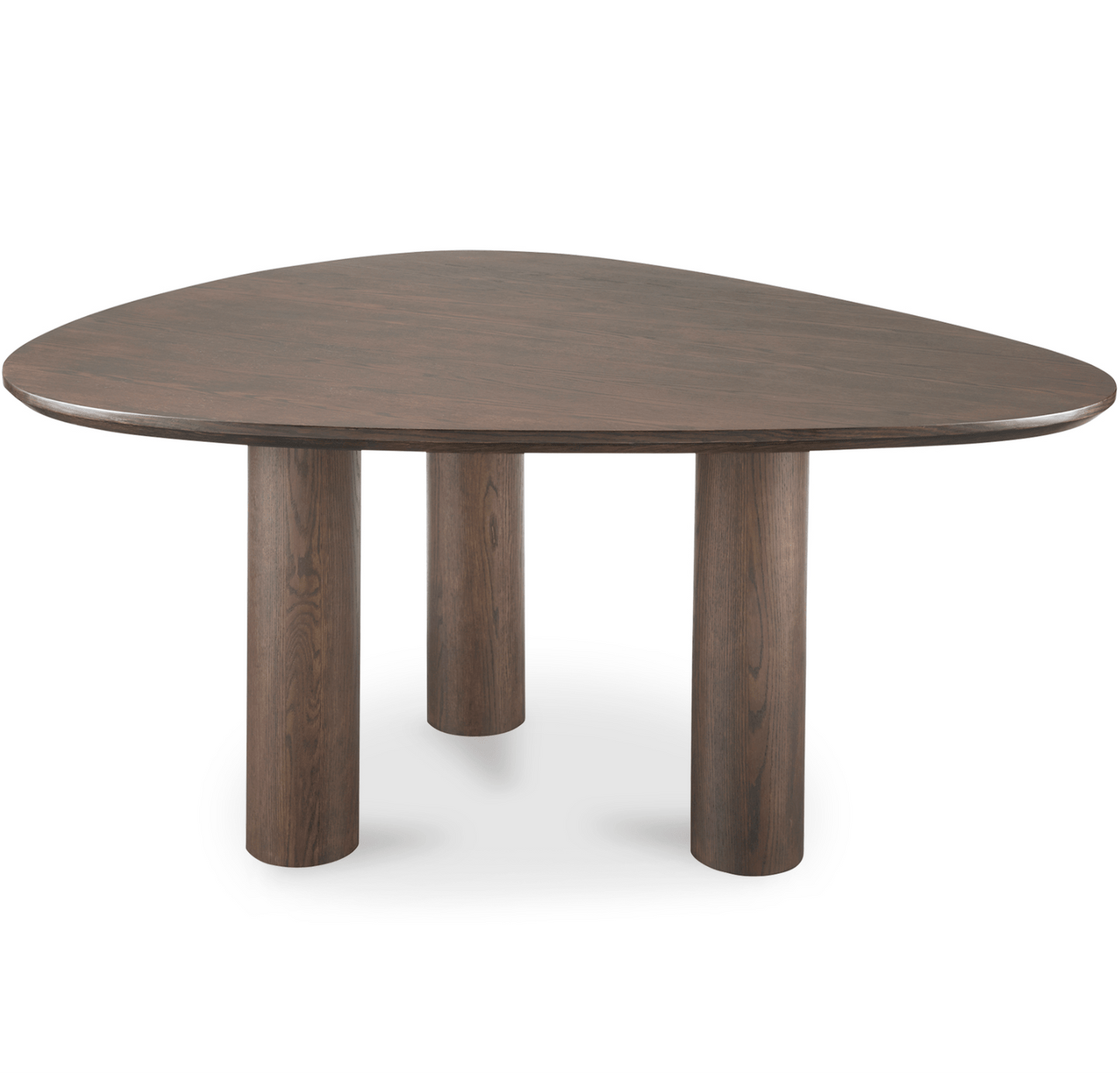 Finley Rounded Triangle Dining Table in Smoked Ash Wood