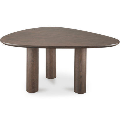 Finley Rounded Triangle Dining Table in Smoked Ash Wood