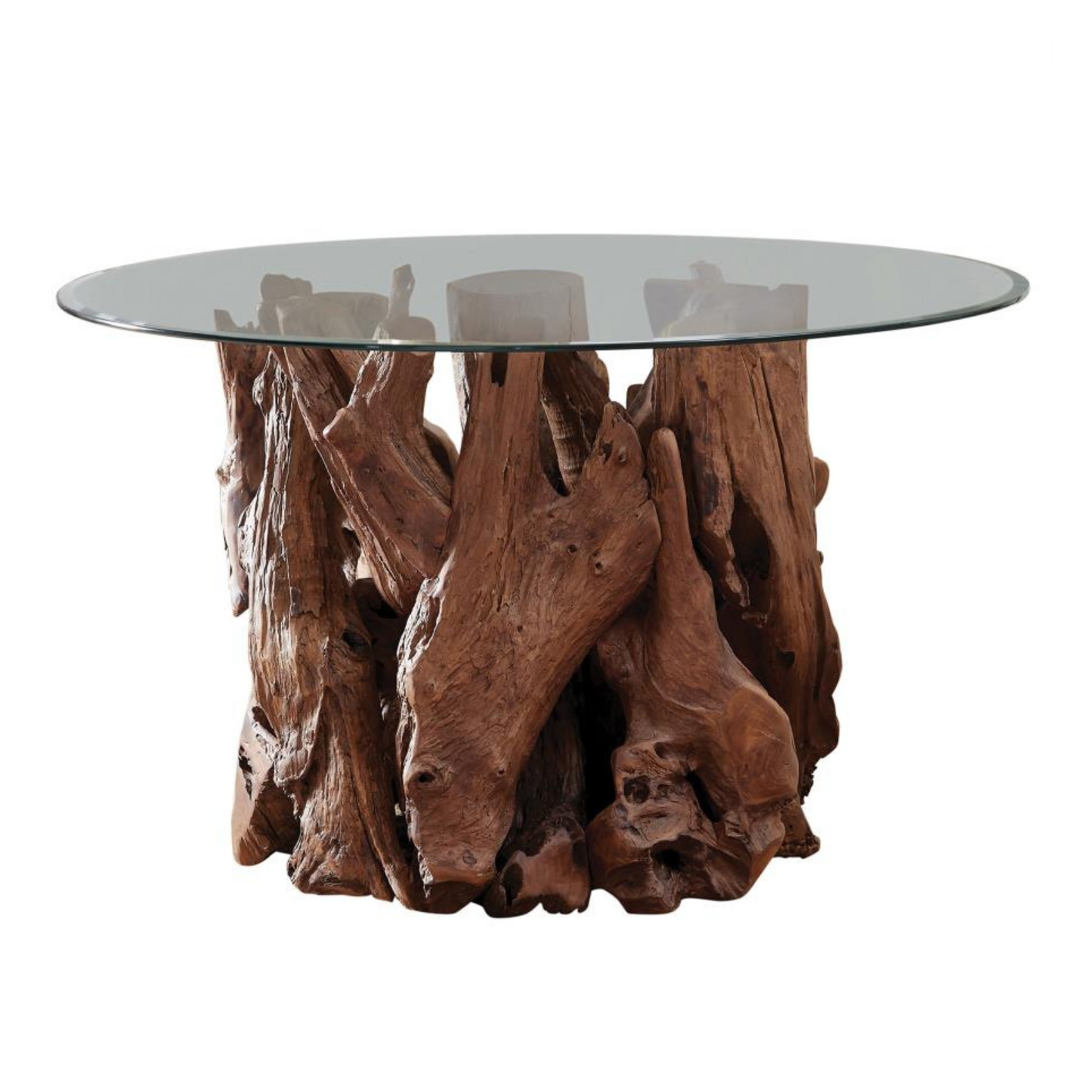 Asbury Round Dining Table – Natural Teak Wood Base