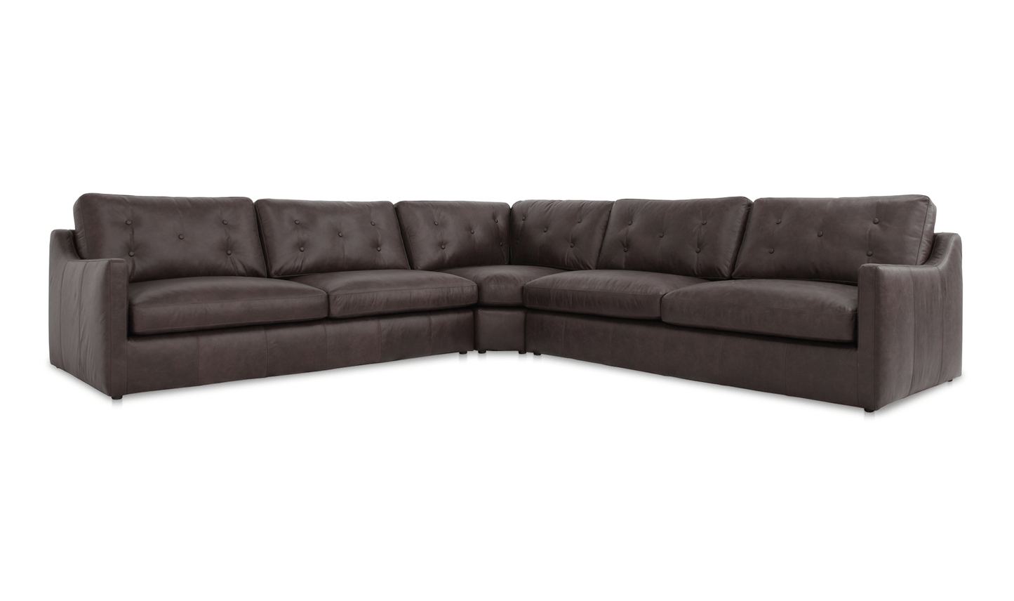 Thurlow 5 Seat Corner Modular Leather Sectional Sofa
